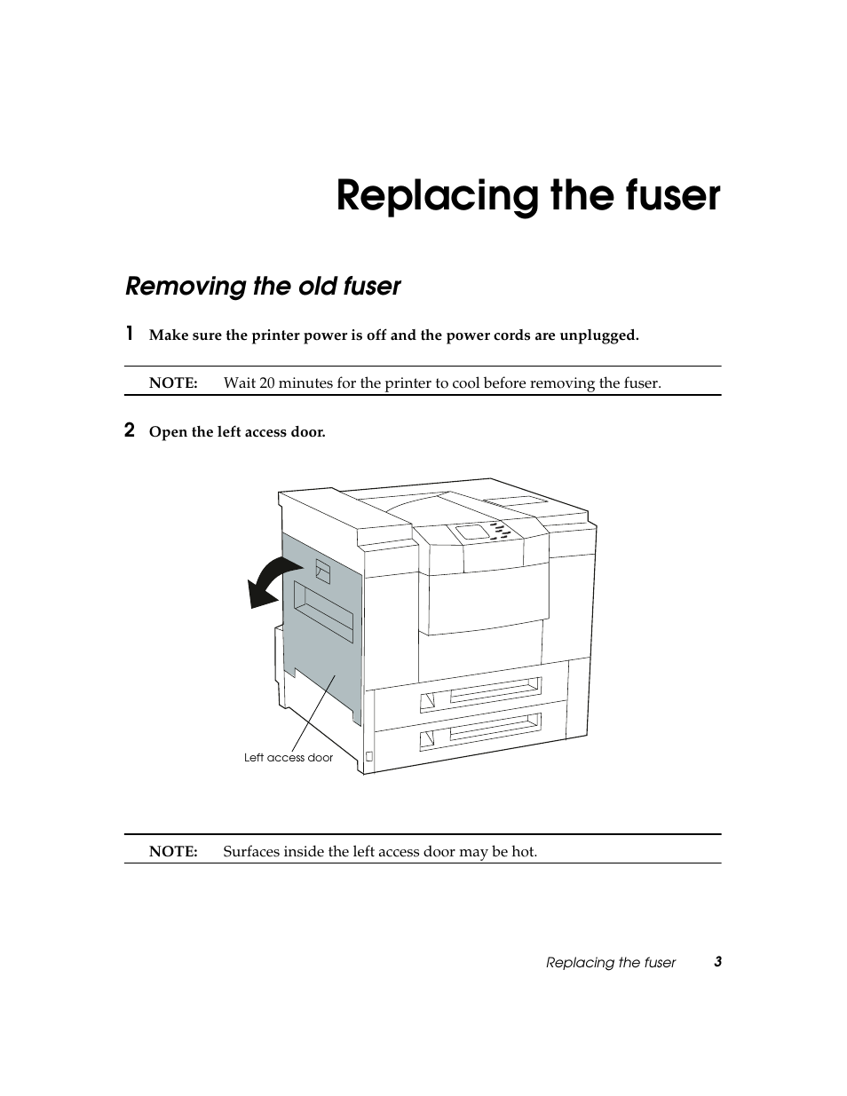 Replacing the fuser, Removing the old fuser | Lexmark 60 User Manual | Page 7 / 34