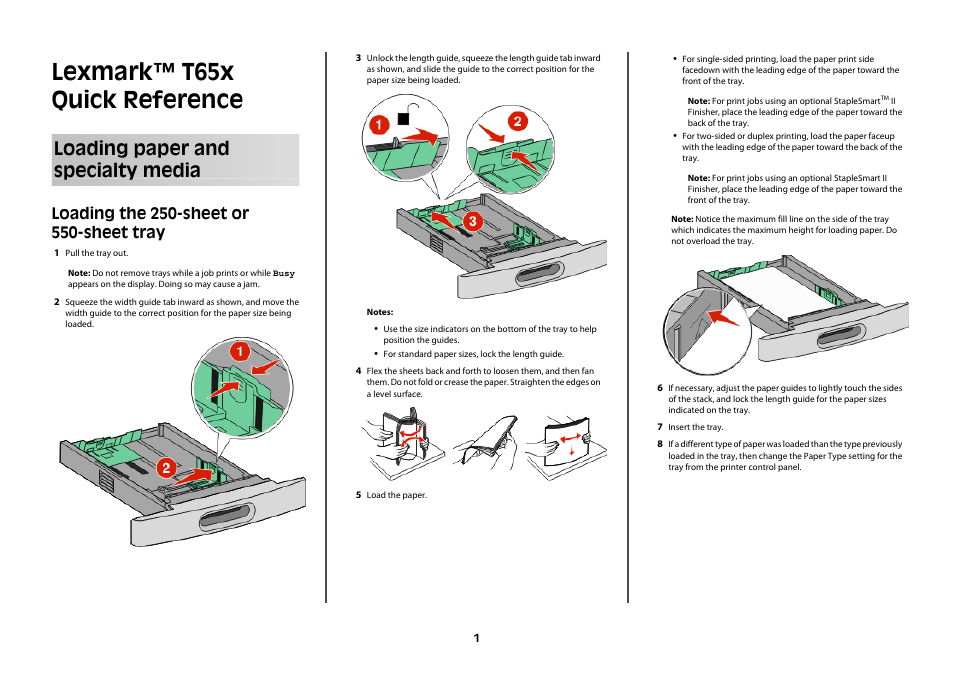 Lexmark T65X User Manual | 6 pages