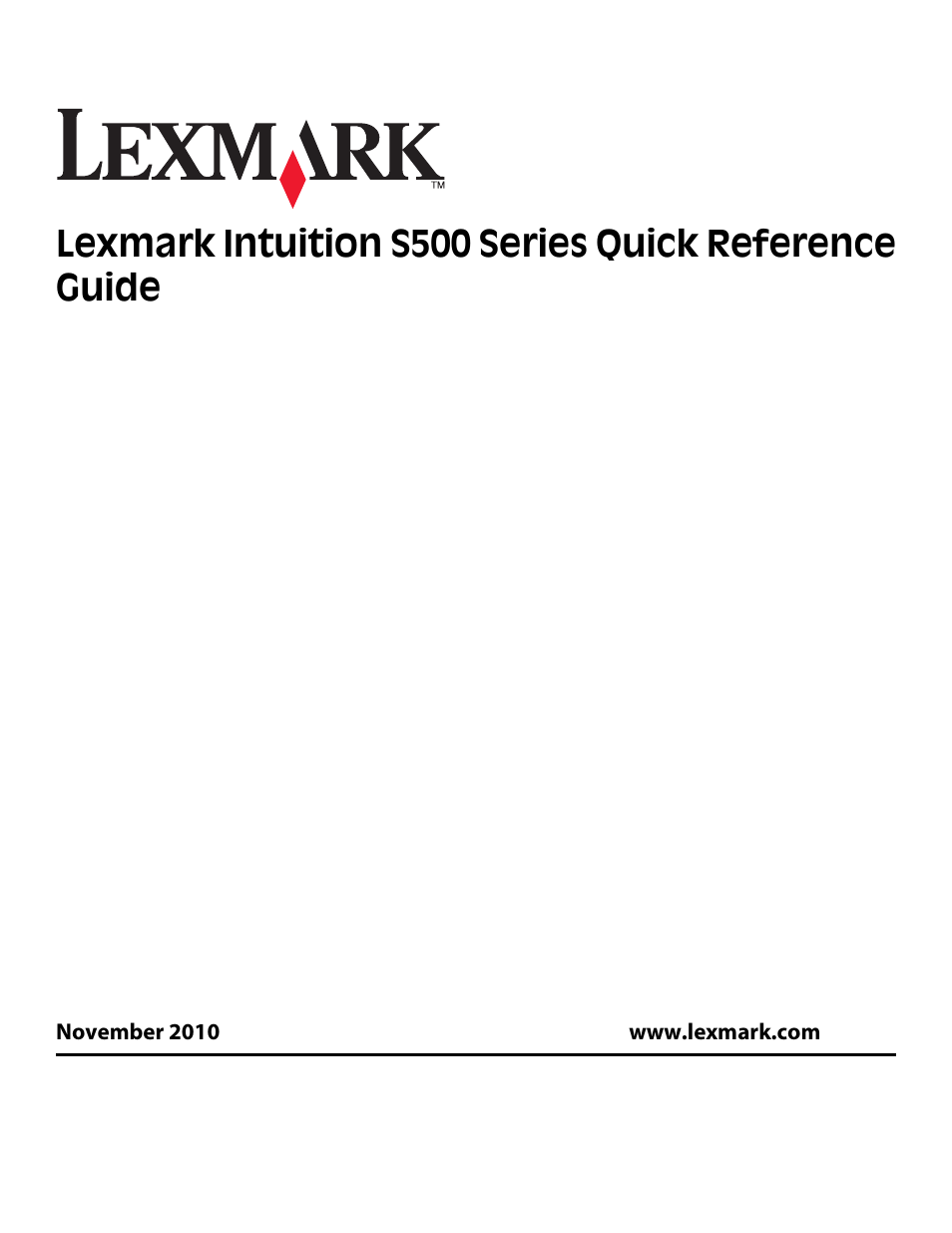 Lexmark Intuition S505 User Manual | 23 pages