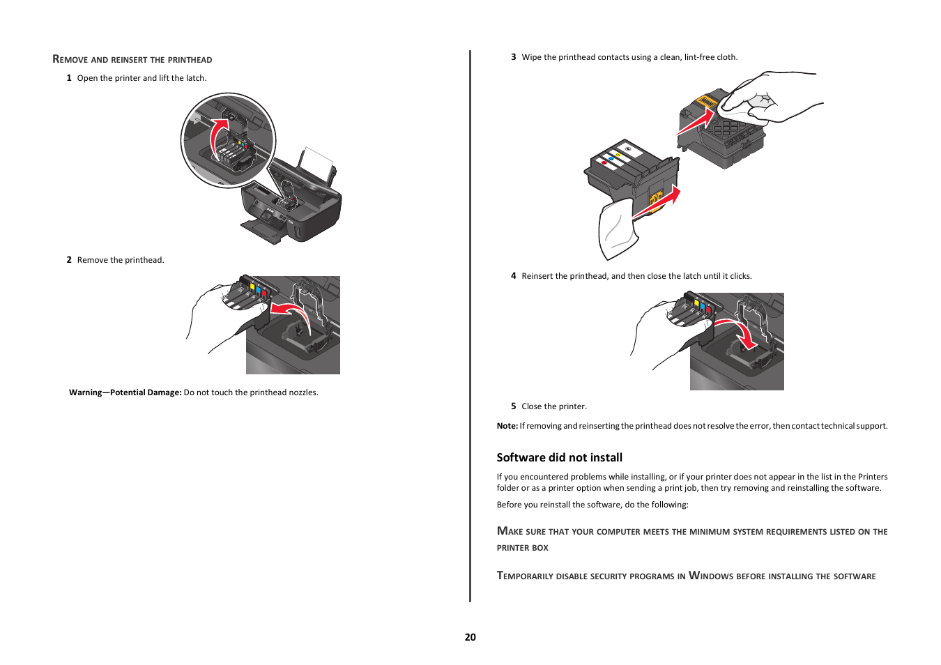 Software did not install | Lexmark Intuition S505 User Manual | Page 20 / 23