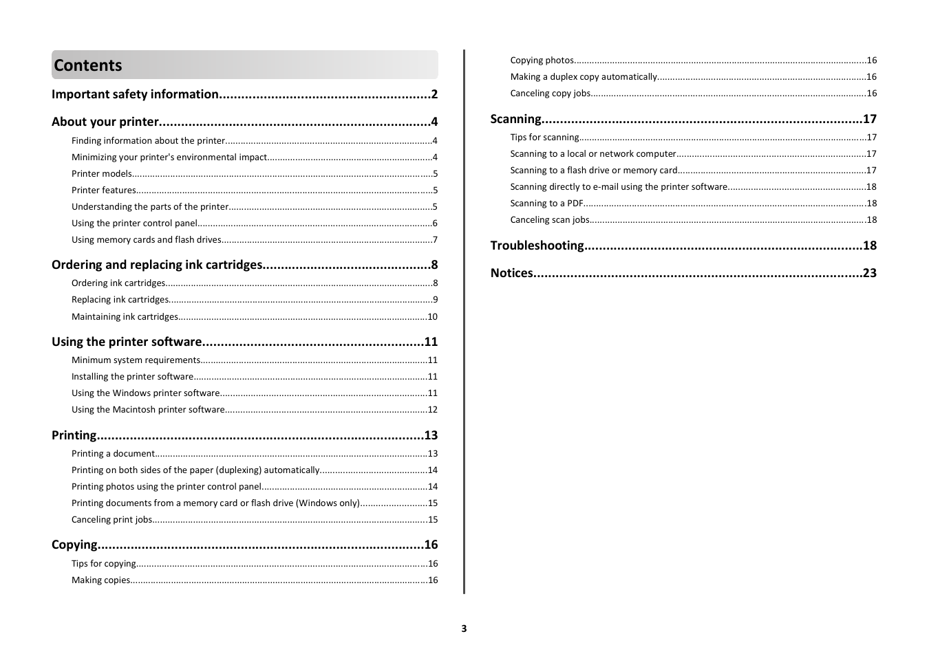 Lexmark Intuition S505 User Manual | Page 3 / 23