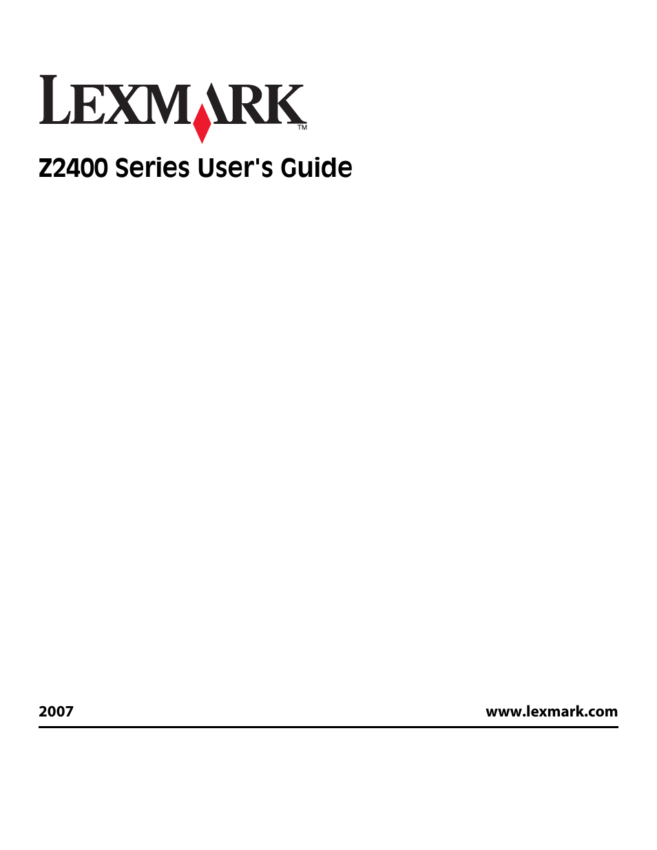 Lexmark Z2400 Series User Manual | 87 pages