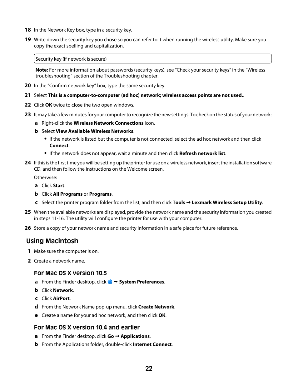 Lexmark Z2400 Series User Manual | Page 22 / 87