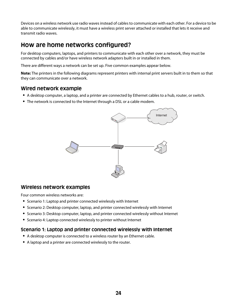 How are home networks configured | Lexmark Z2400 Series User Manual | Page 24 / 87