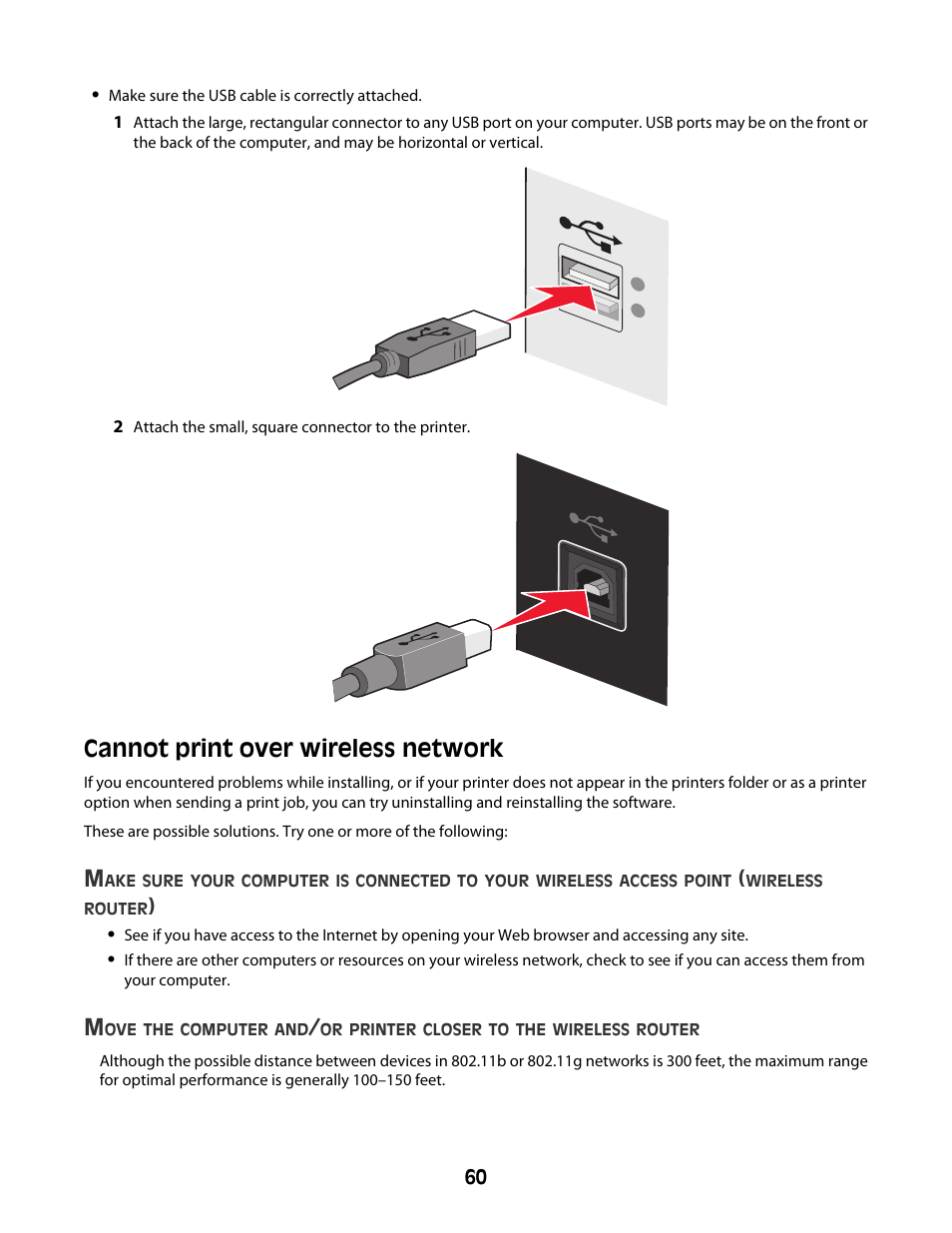 Cannot print over wireless network | Lexmark Z2400 Series User Manual | Page 60 / 87