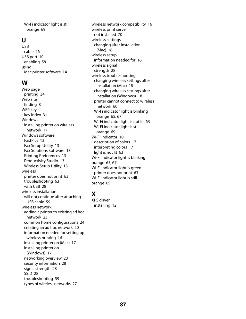 Lexmark Z2400 Series User Manual | Page 87 / 87