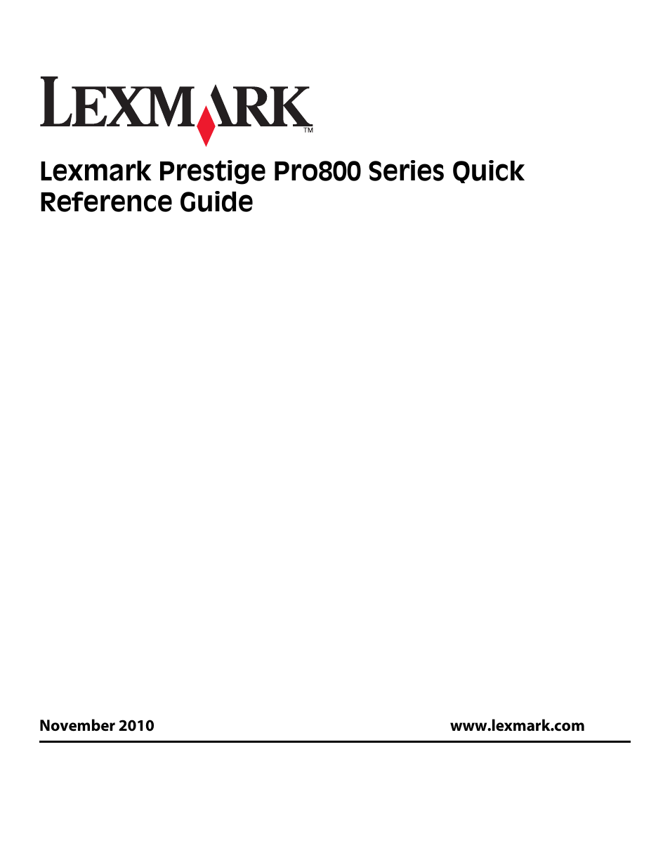 Lexmark Prestige Pro803 User Manual | 25 pages