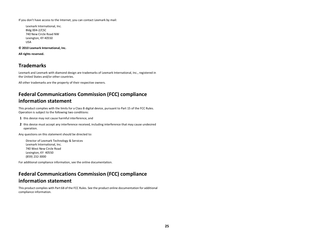 Trademarks | Lexmark Prestige Pro803 User Manual | Page 25 / 25