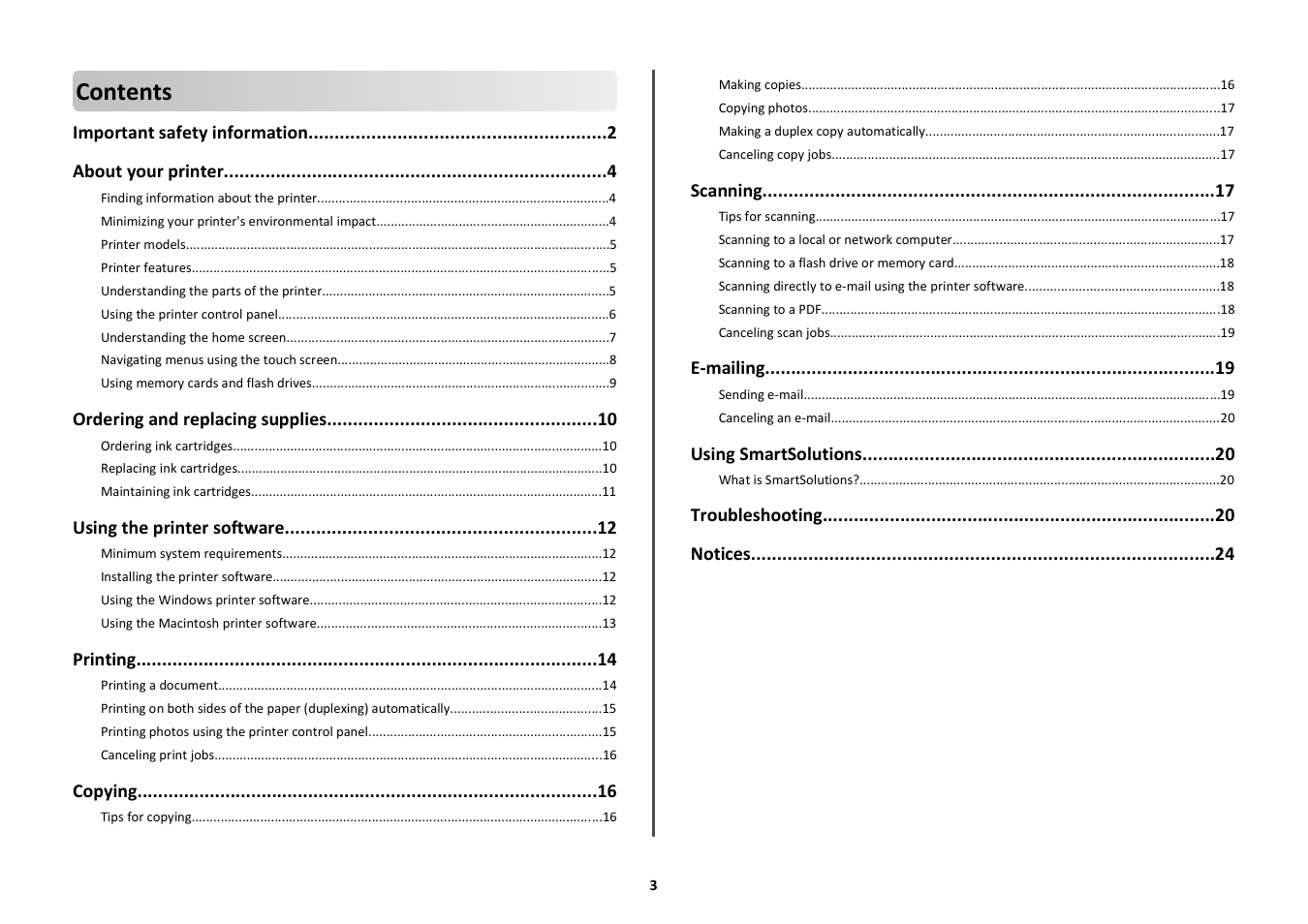 Lexmark Prestige Pro803 User Manual | Page 3 / 25