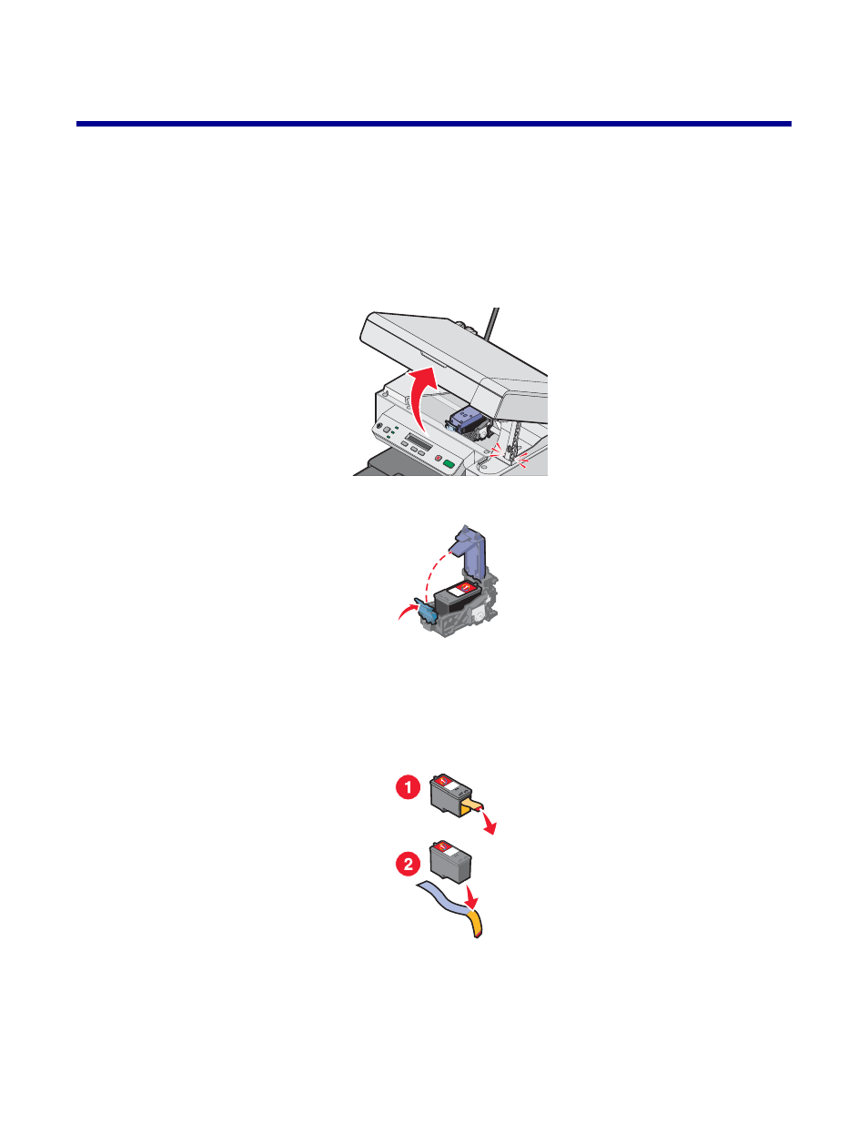 Maintaining the printer, Changing a print cartridge, Removing a used print cartridge | Installing a print cartridge | Lexmark 3400 Series User Manual | Page 52 / 85