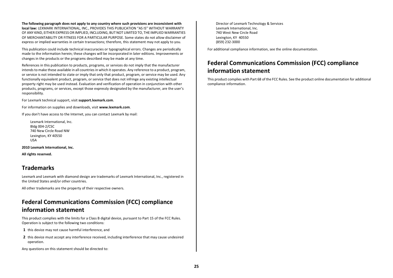 Trademarks | Lexmark Platinum Pro900 User Manual | Page 25 / 27