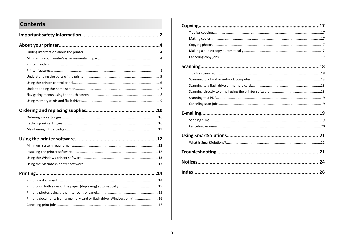 Lexmark Platinum Pro900 User Manual | Page 3 / 27