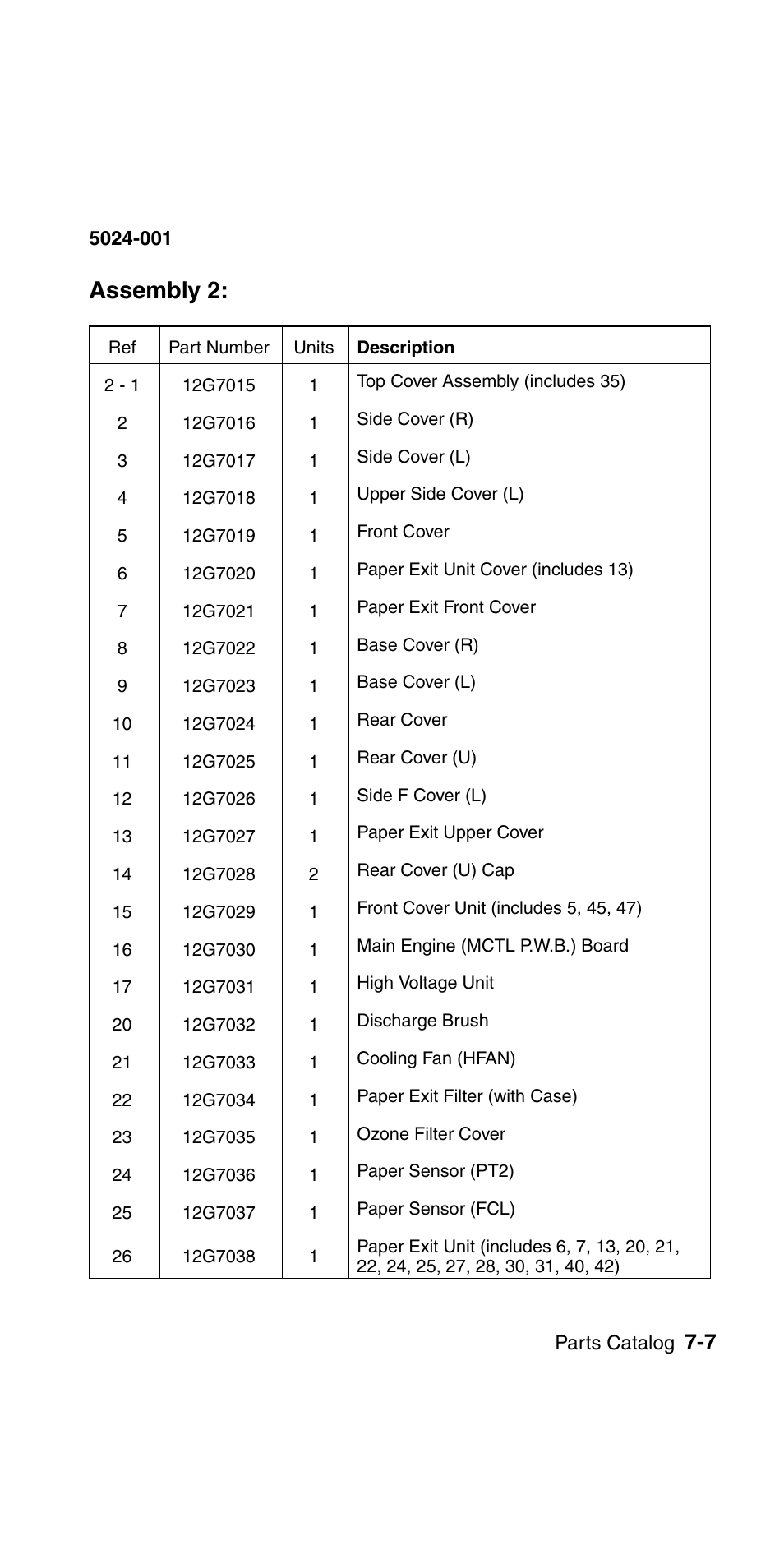 Assembly 2 | Lexmark 5024-001 User Manual | Page 8 / 33