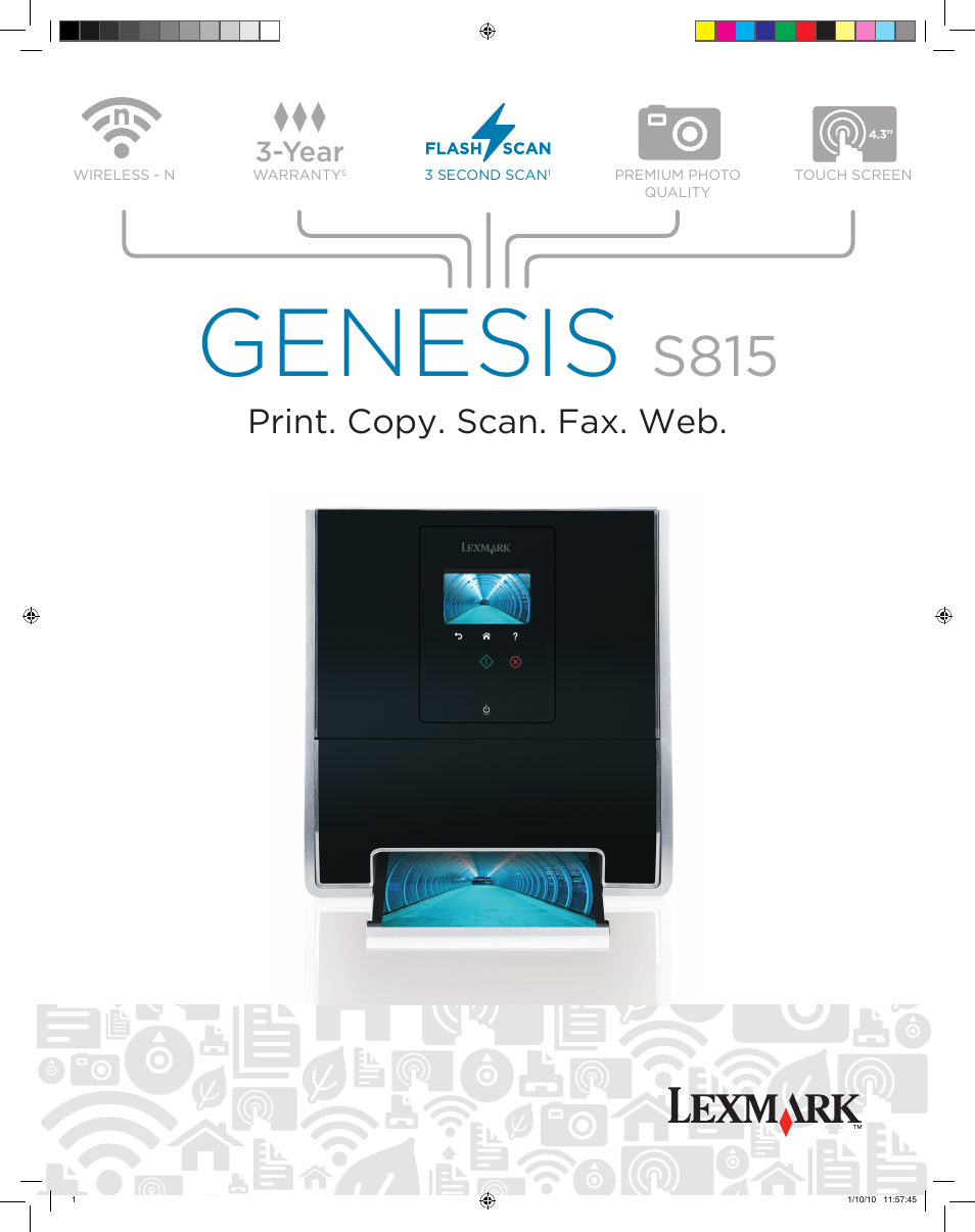 Lexmark GENESIS S815 User Manual | 2 pages