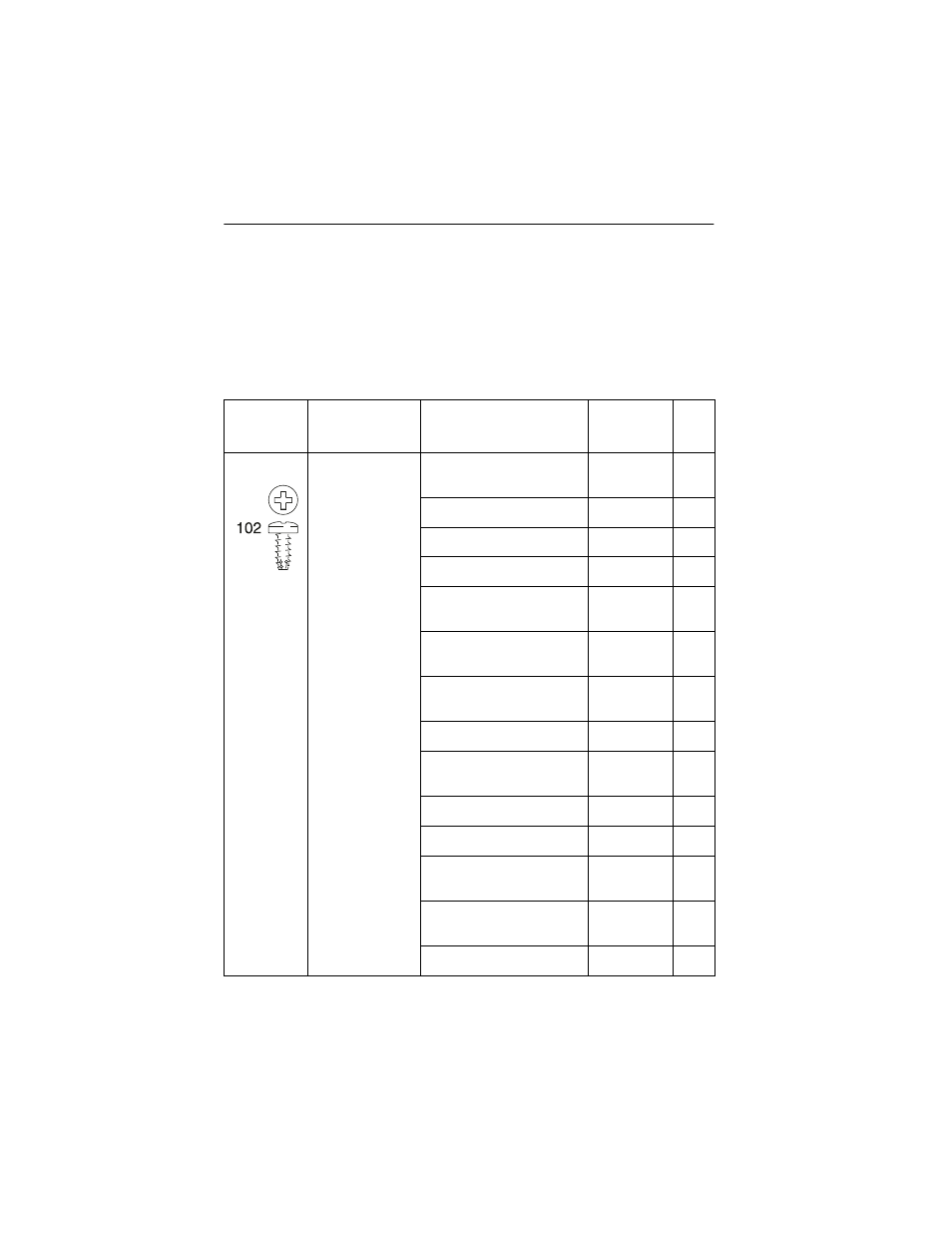 Screw identification table, Screw identification table -7 | Lexmark 4059-XXX User Manual | Page 170 / 347