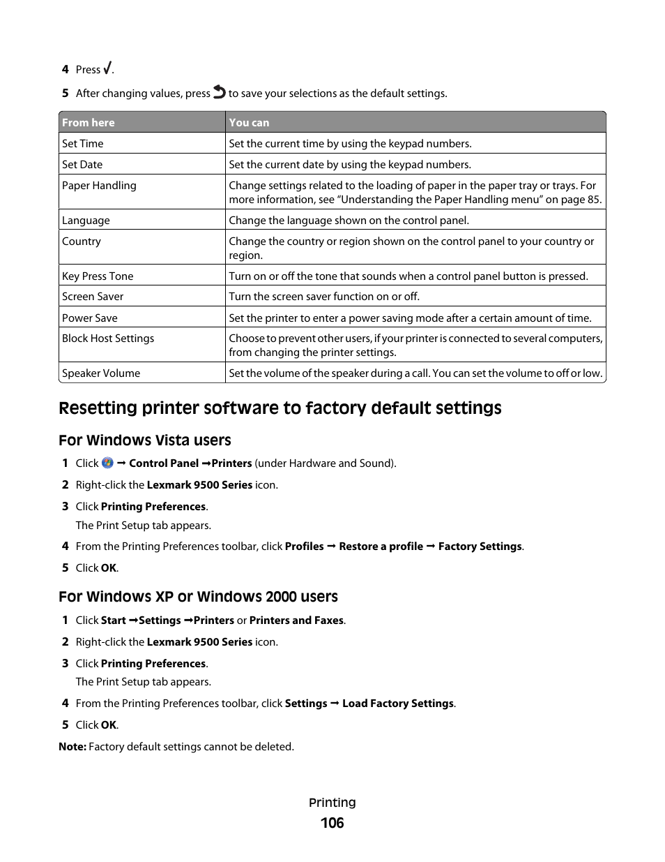Lexmark 9500 Series User Manual | Page 106 / 290