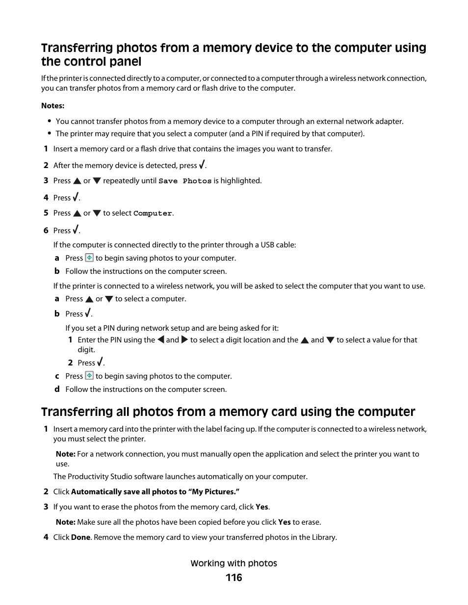 Lexmark 9500 Series User Manual | Page 116 / 290