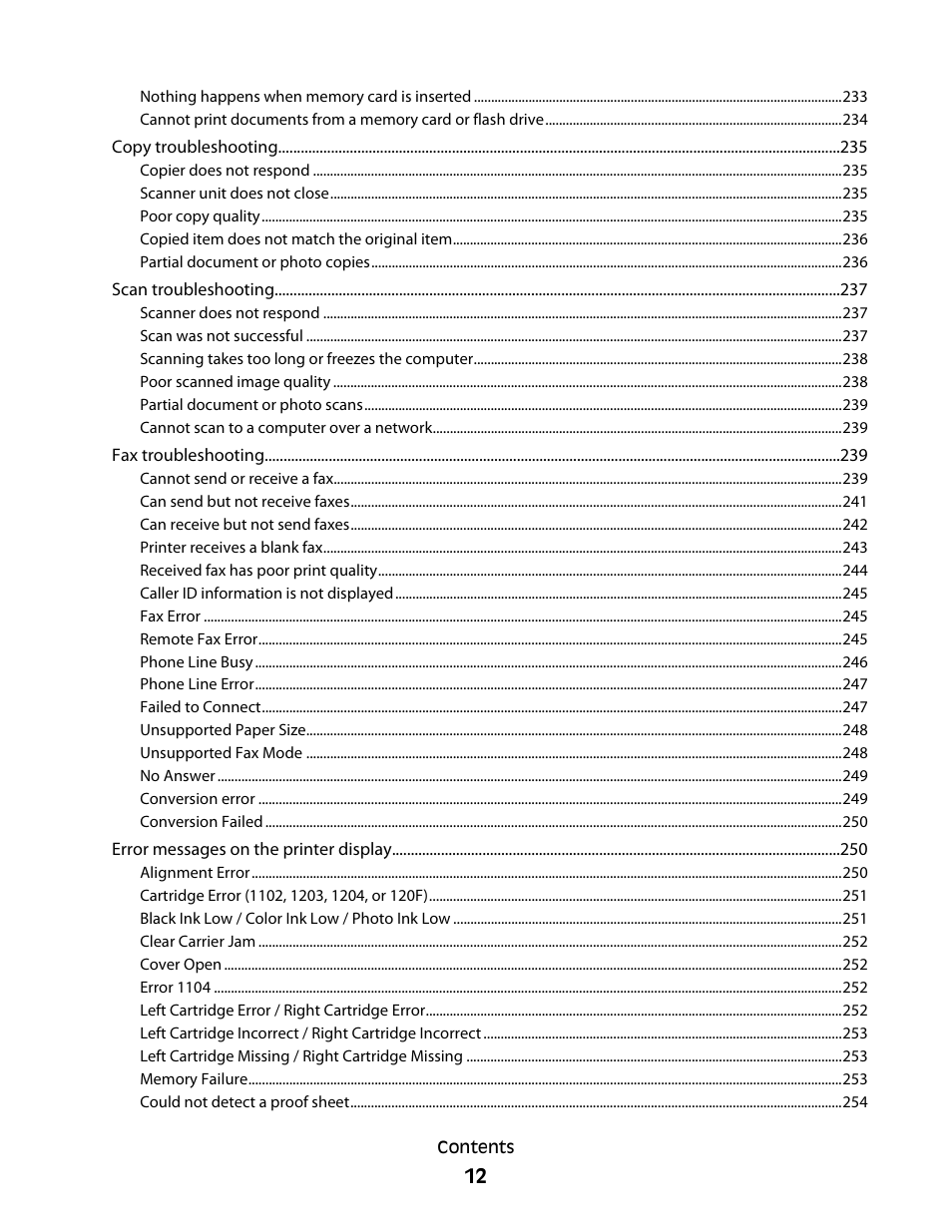 Lexmark 9500 Series User Manual | Page 12 / 290