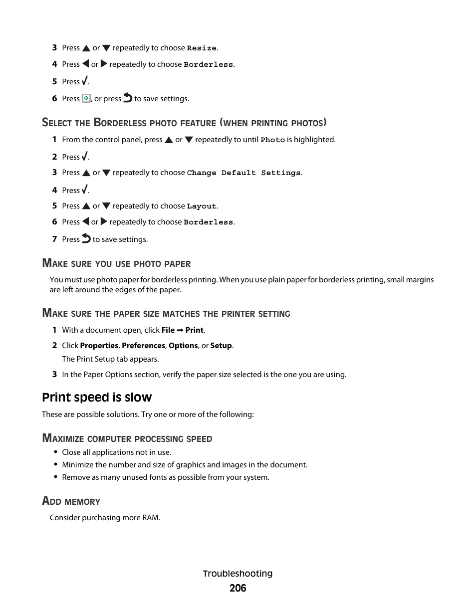 Print speed is slow | Lexmark 9500 Series User Manual | Page 206 / 290