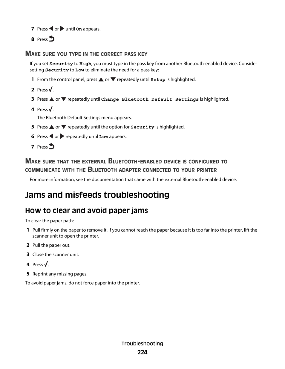 Jams and misfeeds troubleshooting, How to clear and avoid paper jams | Lexmark 9500 Series User Manual | Page 224 / 290