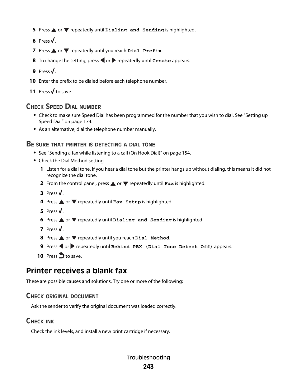 Printer receives a blank fax | Lexmark 9500 Series User Manual | Page 243 / 290