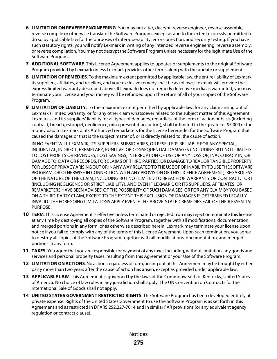 Lexmark 9500 Series User Manual | Page 275 / 290