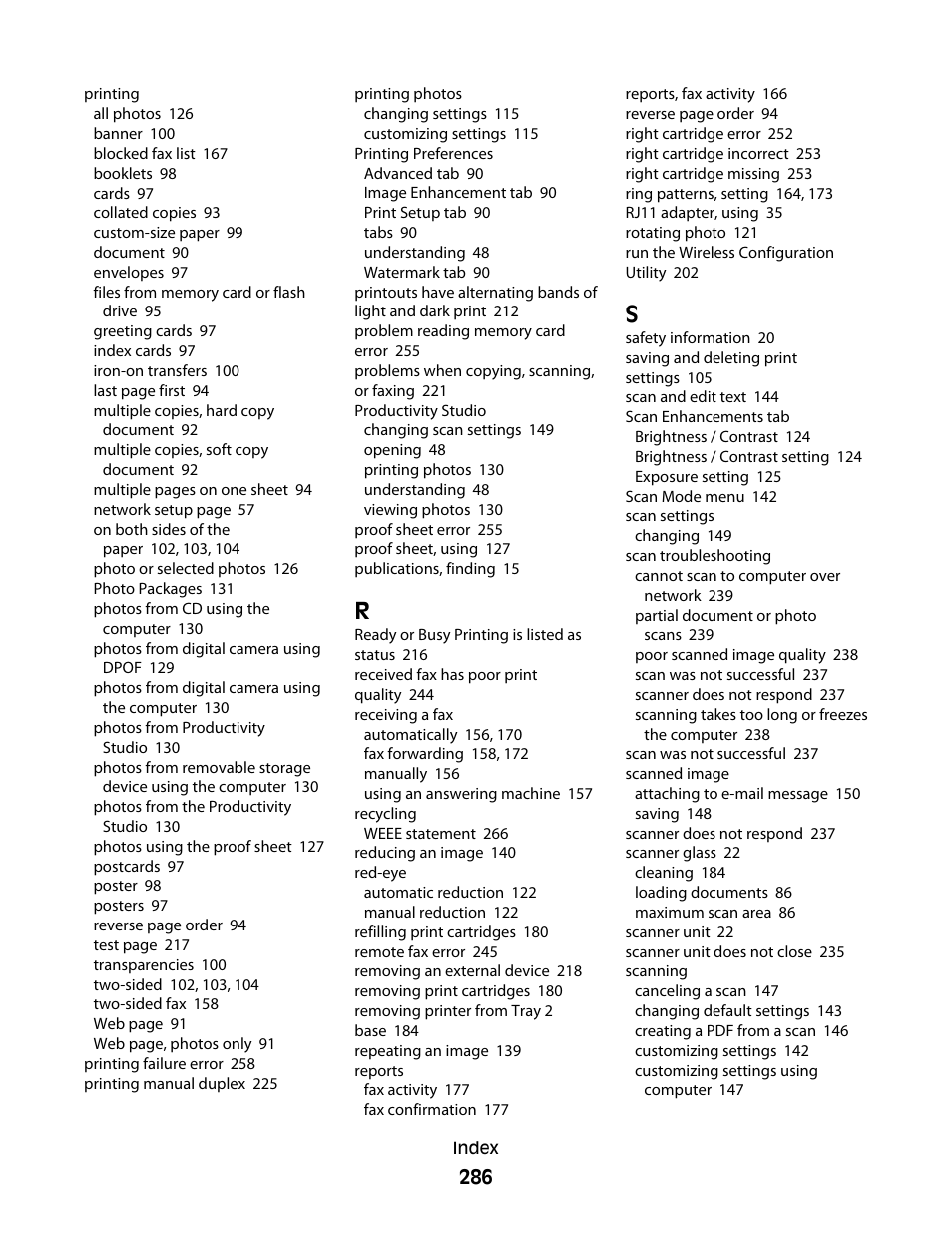 Lexmark 9500 Series User Manual | Page 286 / 290