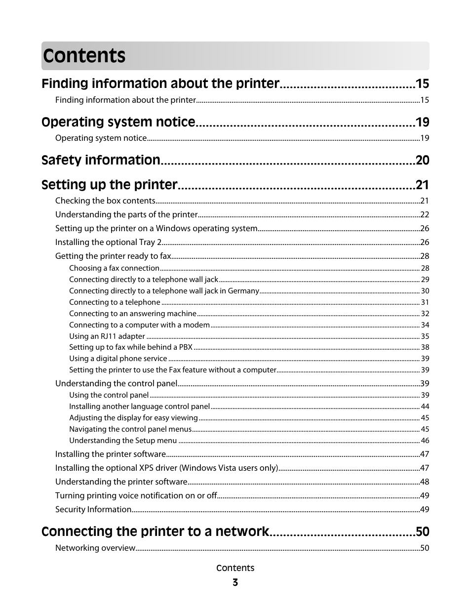 Lexmark 9500 Series User Manual | Page 3 / 290