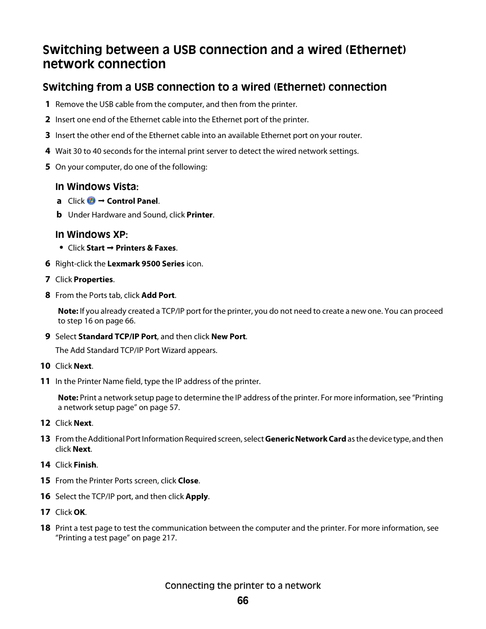Lexmark 9500 Series User Manual | Page 66 / 290