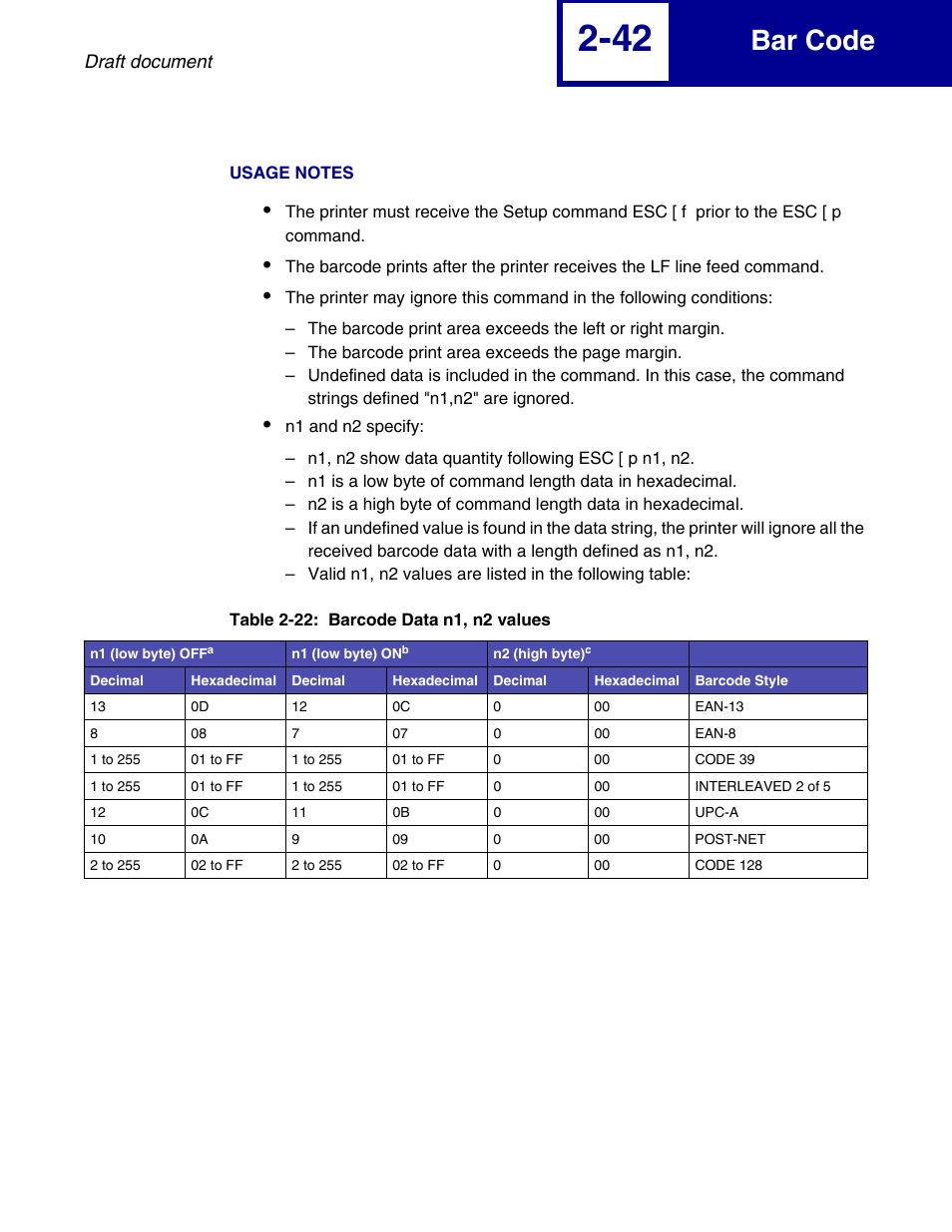 Bar code | Lexmark 258x User Manual | Page 62 / 120