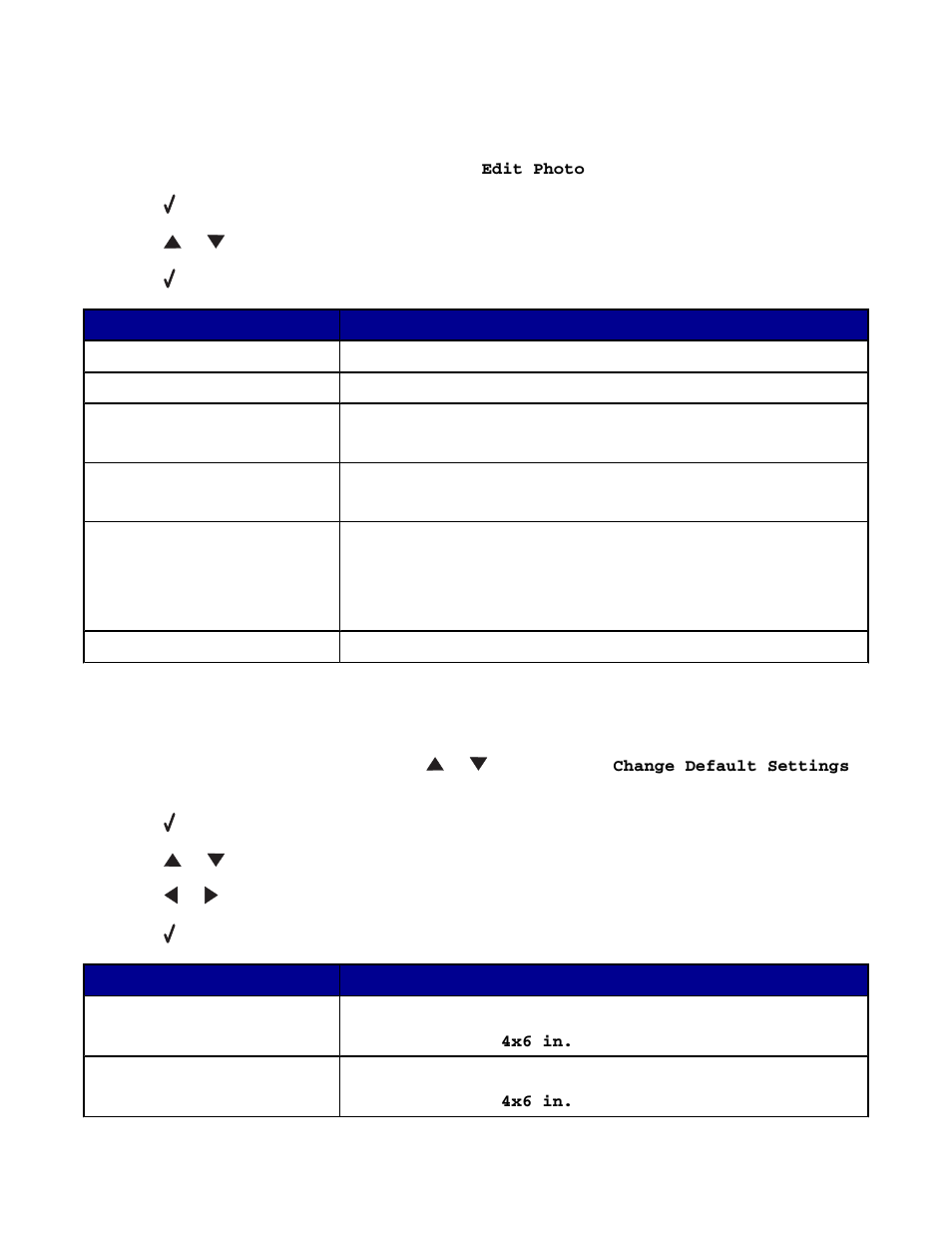 Using the photo edit menu, Using the photo print settings menu | Lexmark 8300 Series User Manual | Page 31 / 136