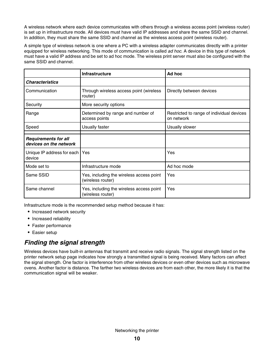Finding the signal strength | Lexmark 4800 User Manual | Page 10 / 166