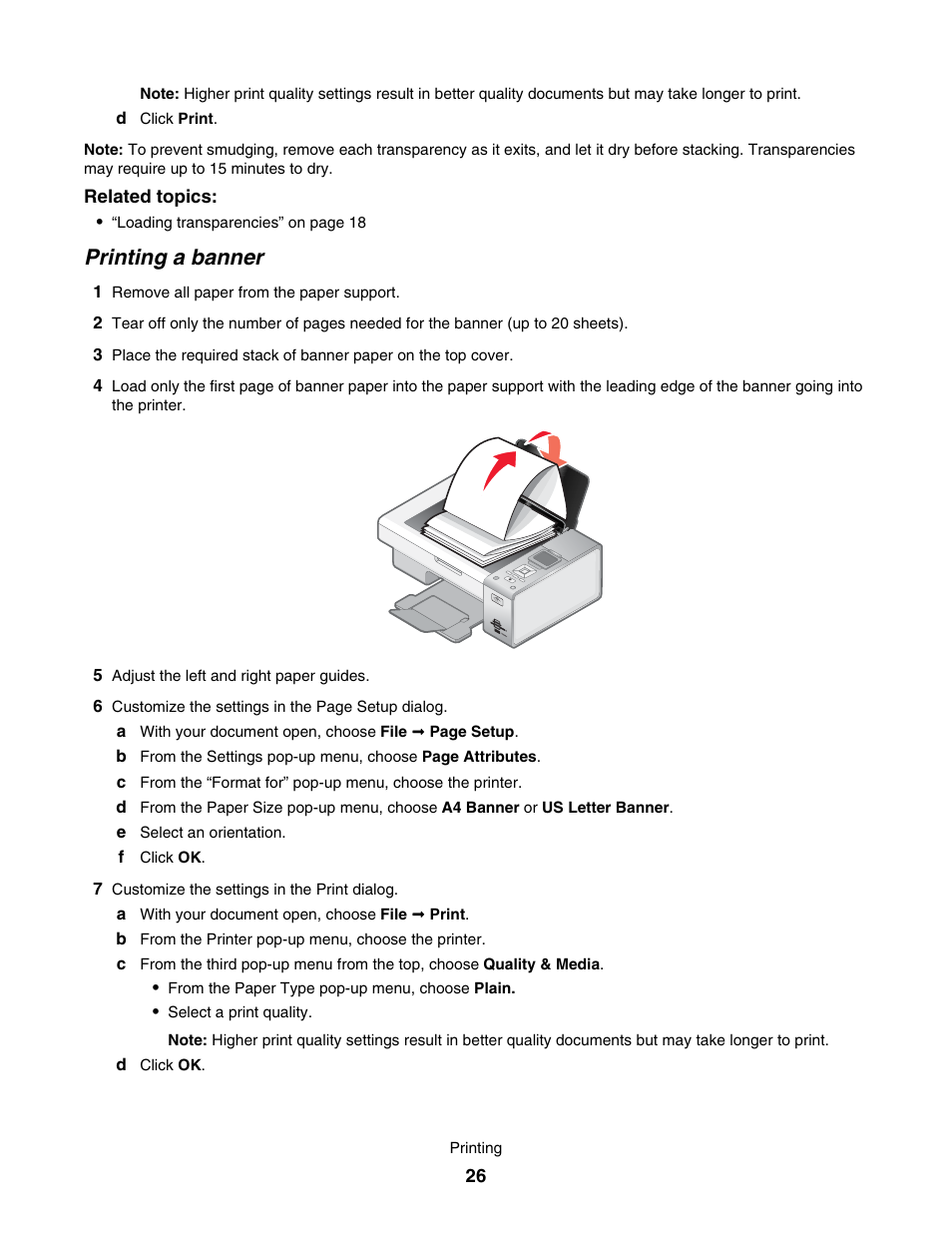 Printing a banner | Lexmark 4800 User Manual | Page 26 / 166