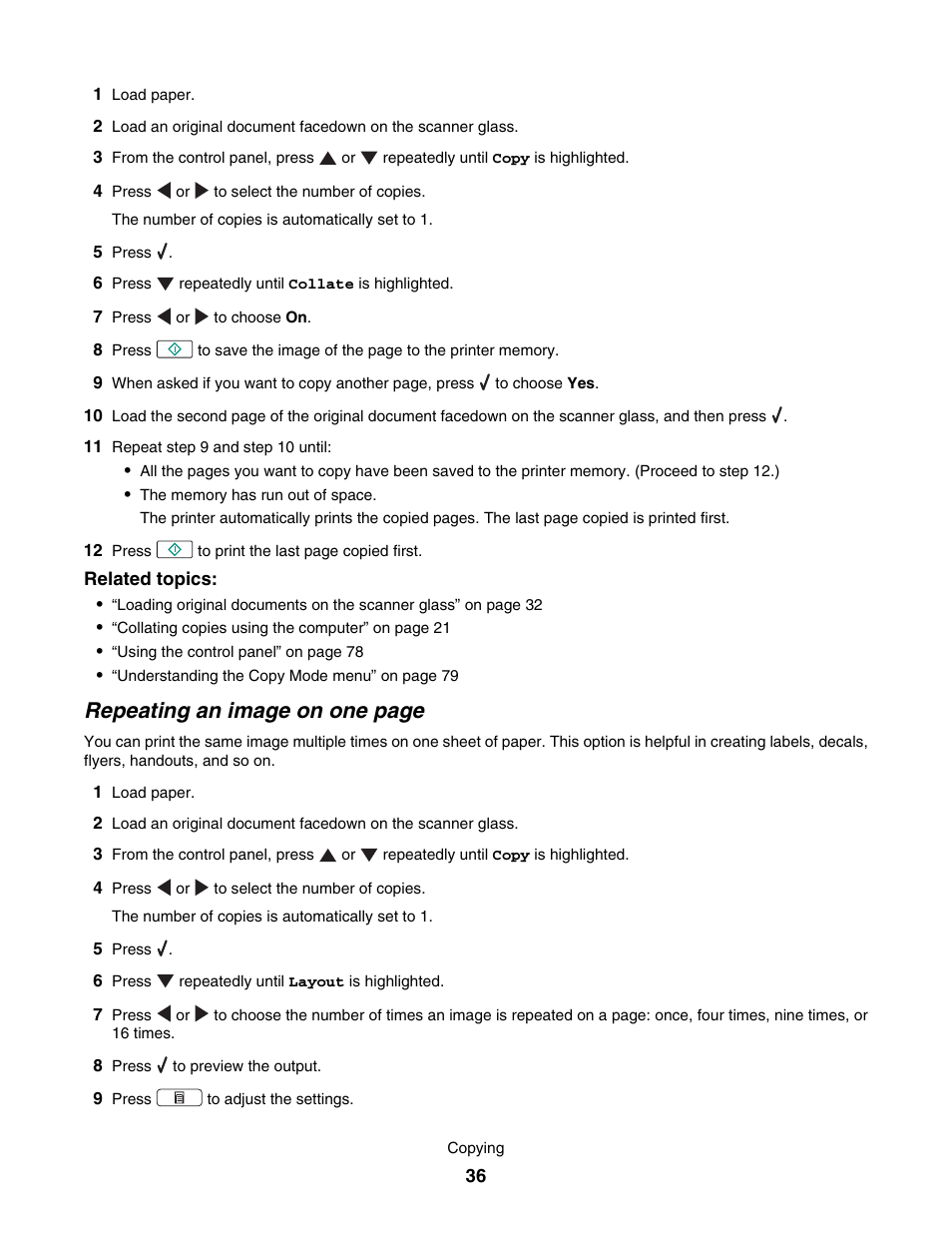 Repeating an image on one page | Lexmark 4800 User Manual | Page 36 / 166