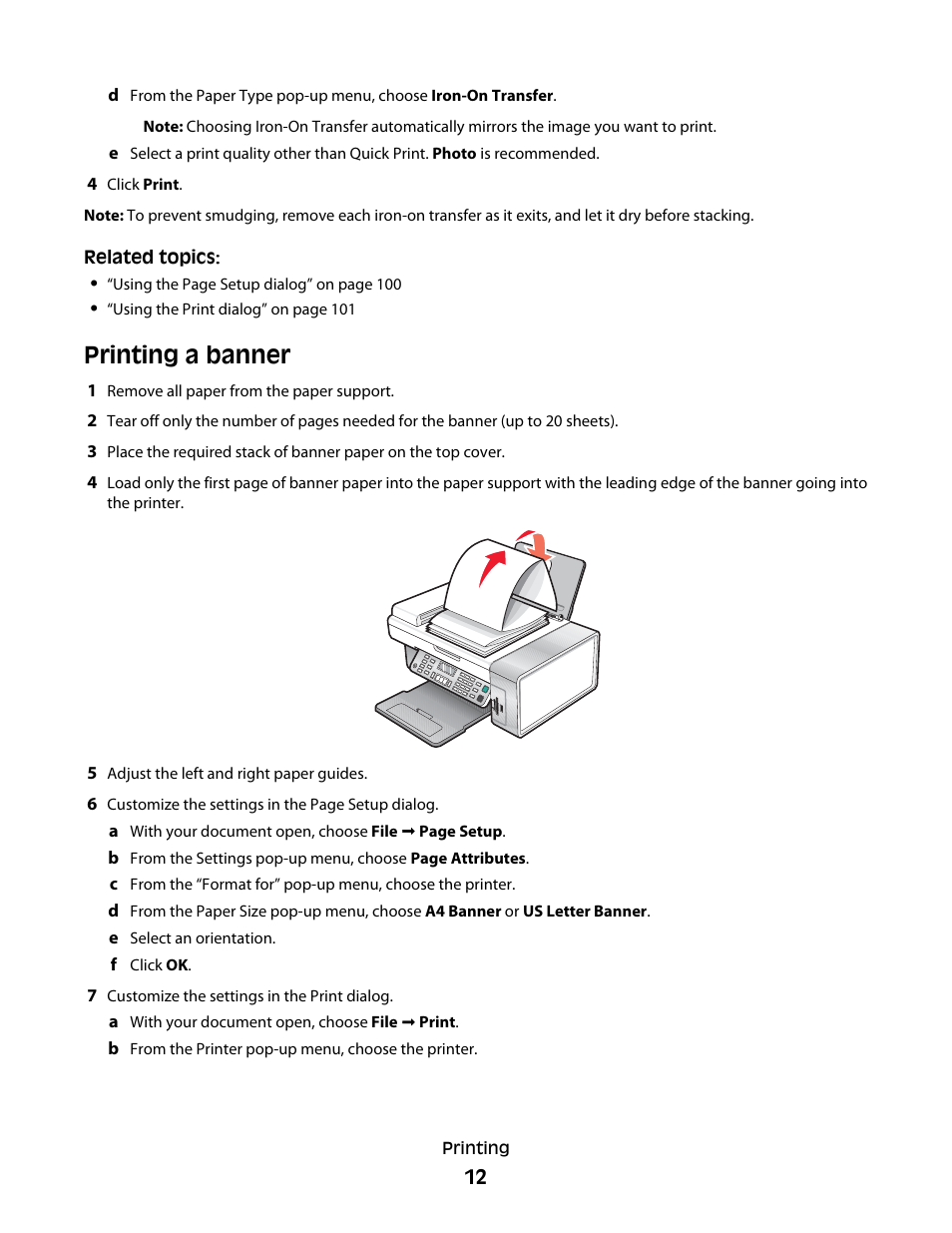 Printing a banner | Lexmark 5400 Series User Manual | Page 12 / 155