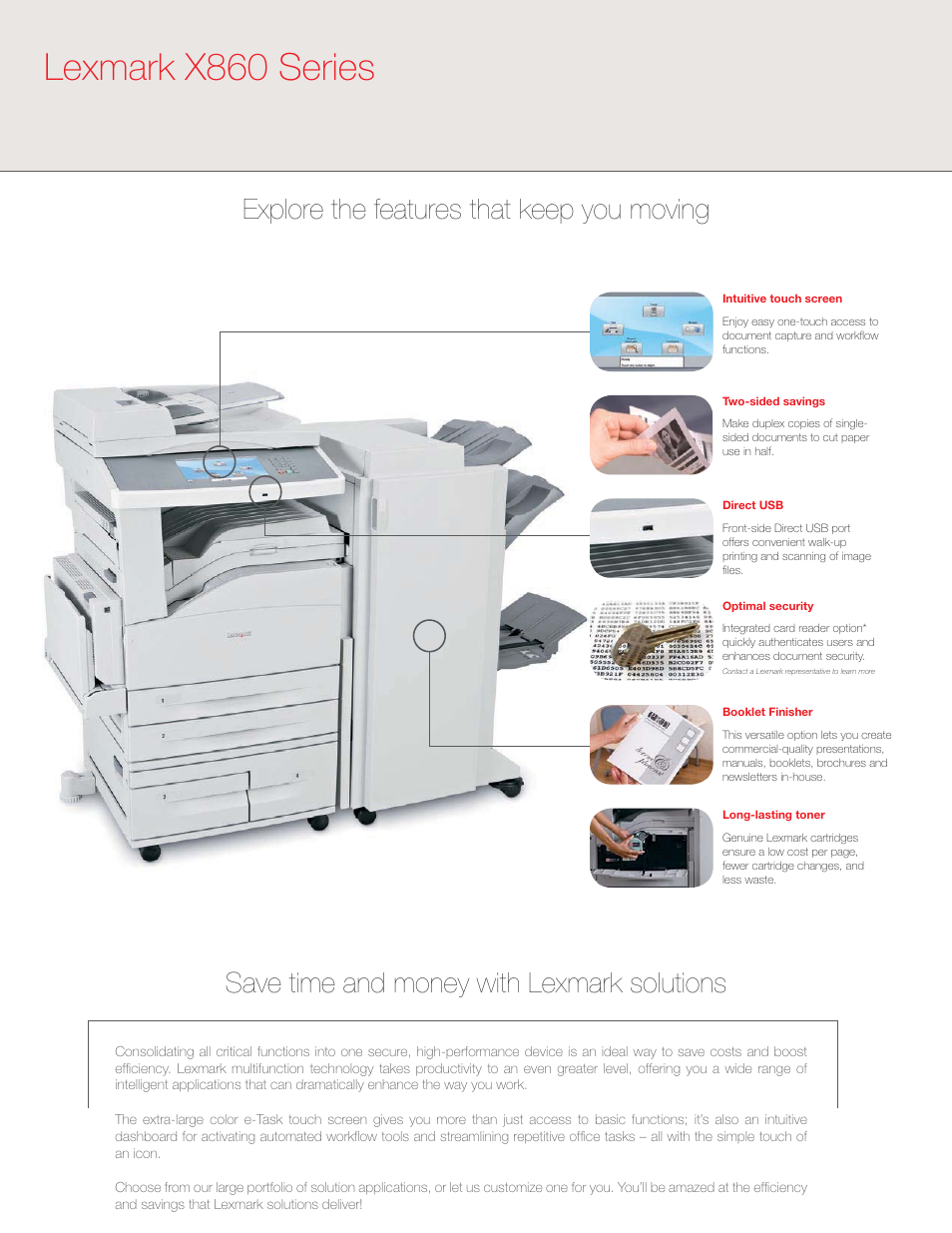 Lexmark x860 series | Lexmark X860 User Manual | Page 3 / 8