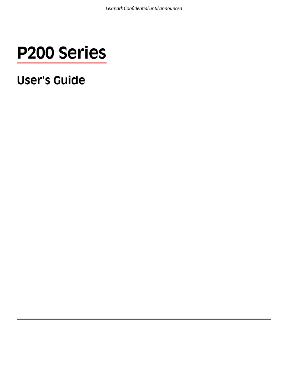 Lexmark P200 User Manual | 35 pages