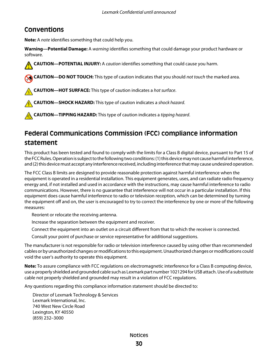 Conventions | Lexmark P200 User Manual | Page 30 / 35