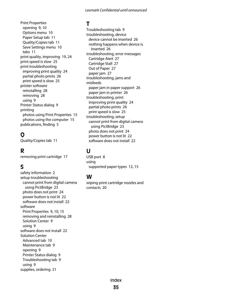Lexmark P200 User Manual | Page 35 / 35