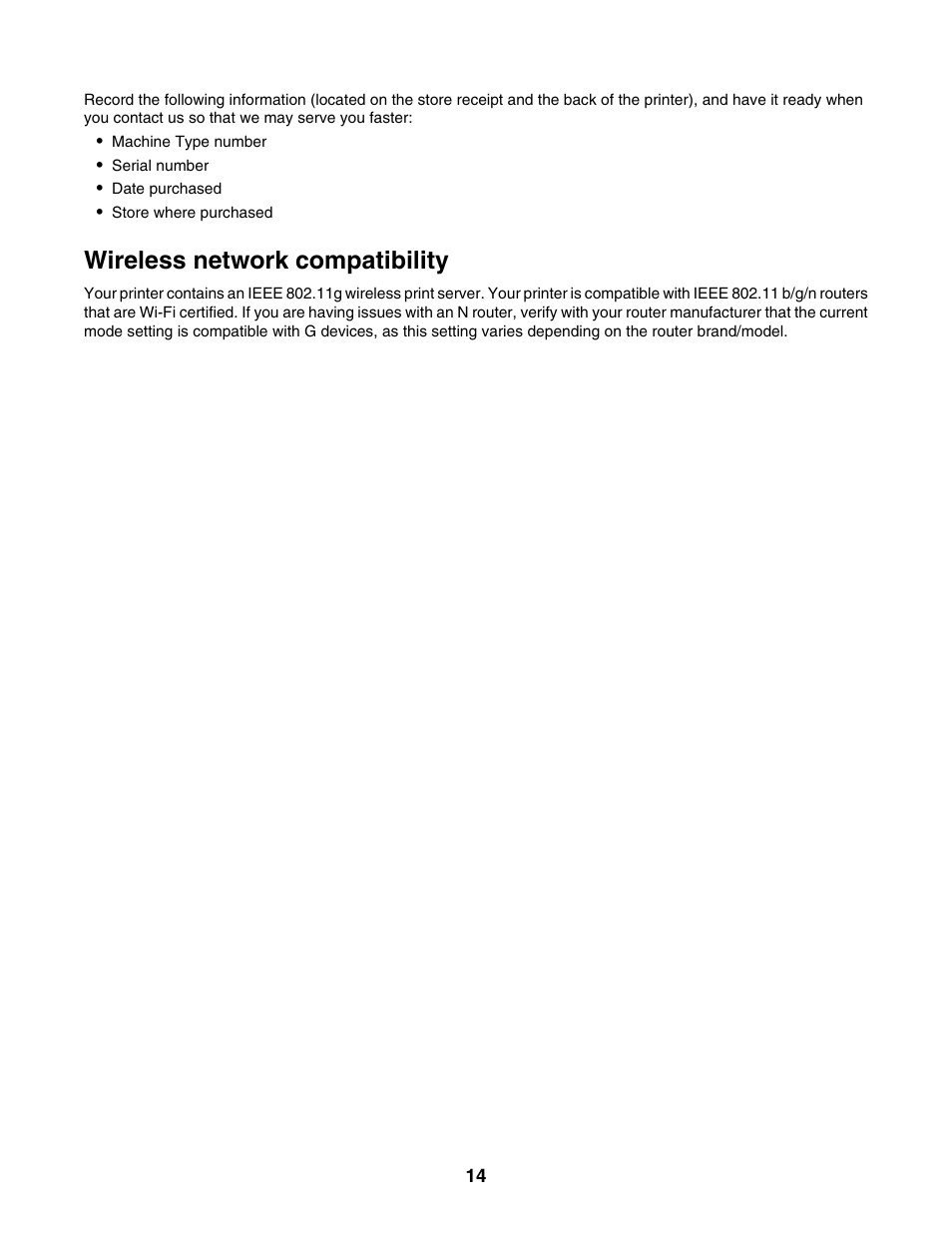 Wireless network compatibility | Lexmark 4800 Series User Manual | Page 14 / 176