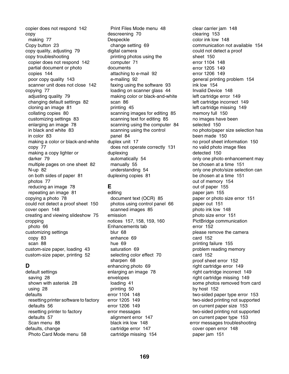 Lexmark 4800 Series User Manual | Page 169 / 176