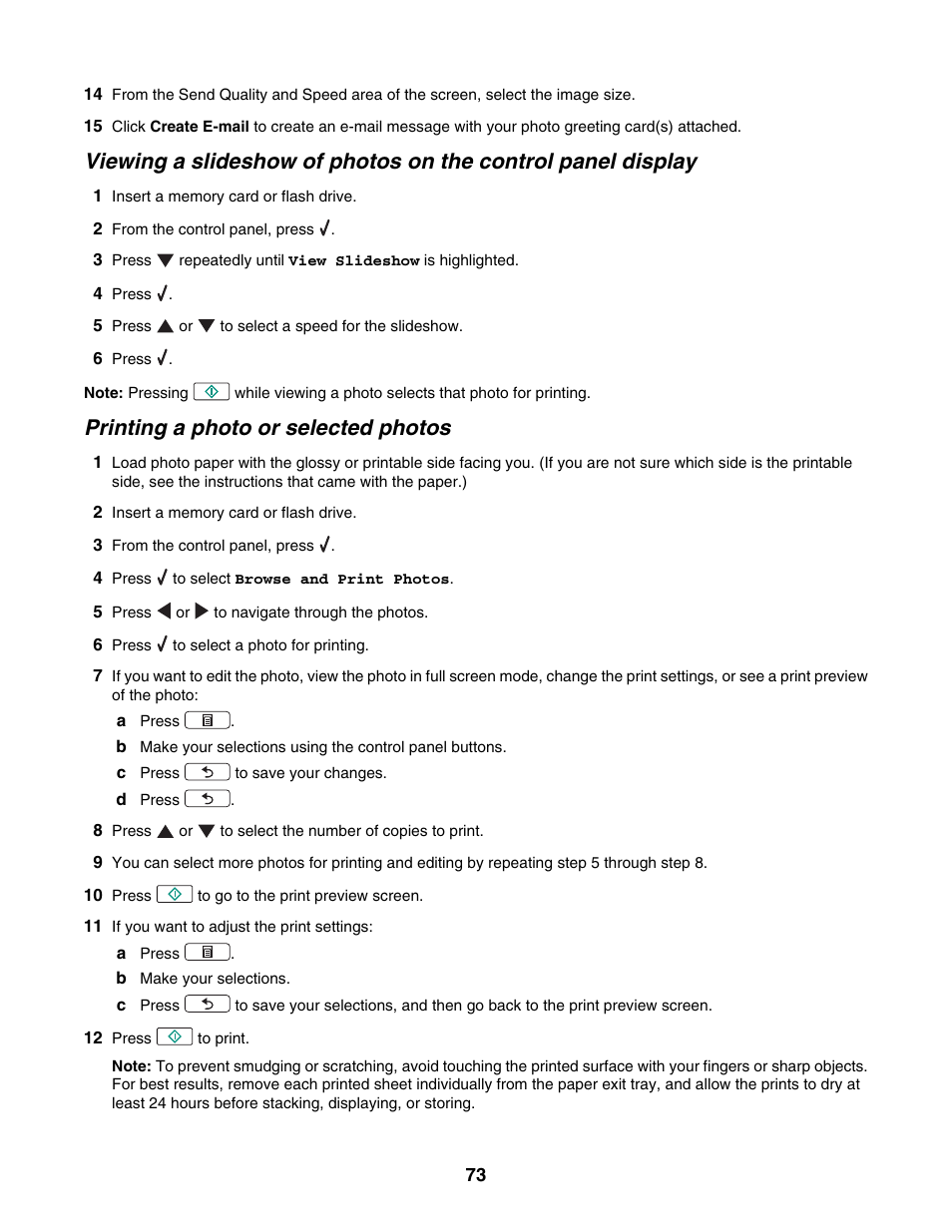 Printing a photo or selected photos | Lexmark 4800 Series User Manual | Page 73 / 176