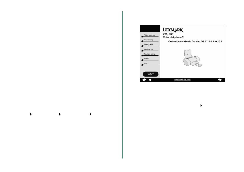 Printing from mac os x version 10.0.3 to 10.1 . 16 | Lexmark Z25 User Manual | Page 18 / 24