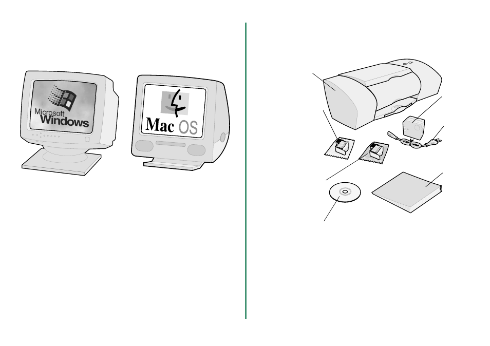 Step 1: make sure your computer is on, Step 2: check the printer parts, Step 1 | Step 2, Make sure your computer is on, Check the printer parts | Lexmark Z25 User Manual | Page 4 / 24