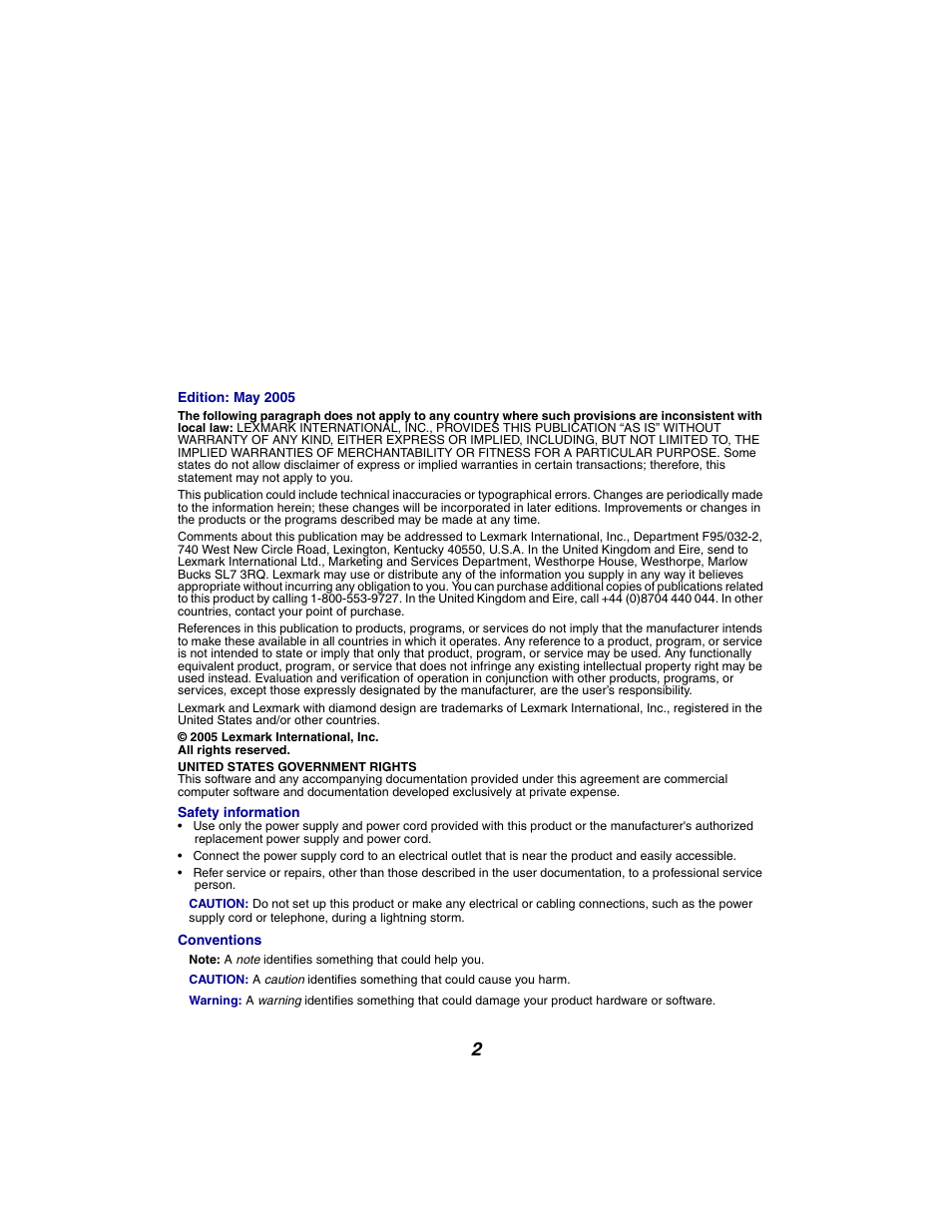 Lexmark 2300 Series User Manual | Page 2 / 77