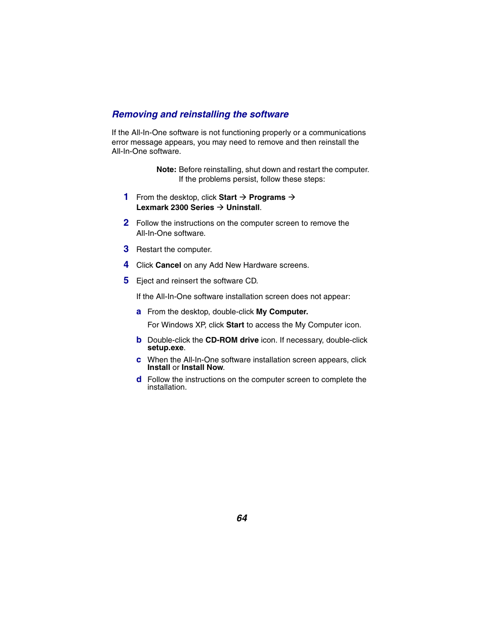 Lexmark 2300 Series User Manual | Page 64 / 77