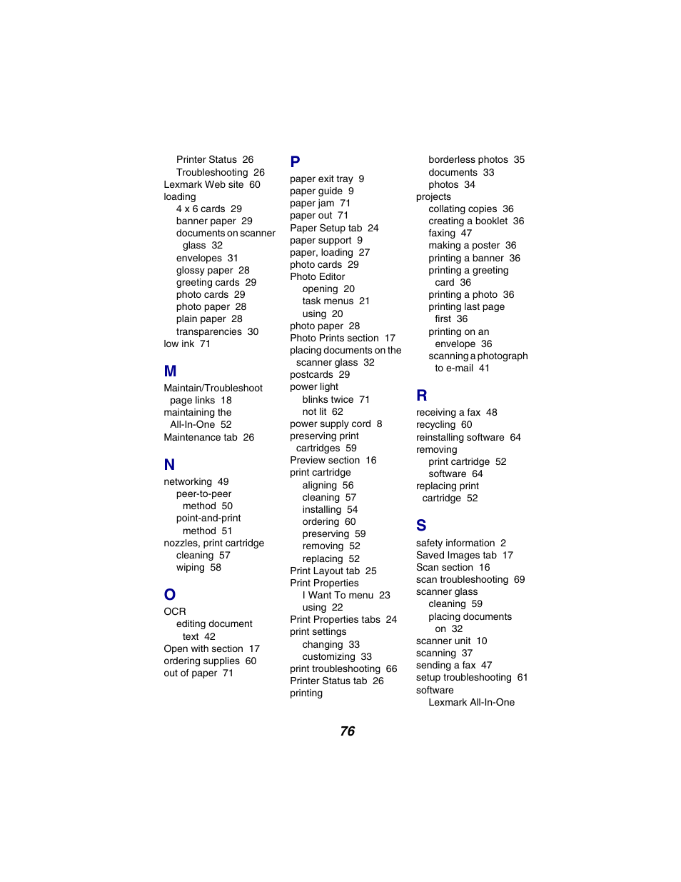 Lexmark 2300 Series User Manual | Page 76 / 77