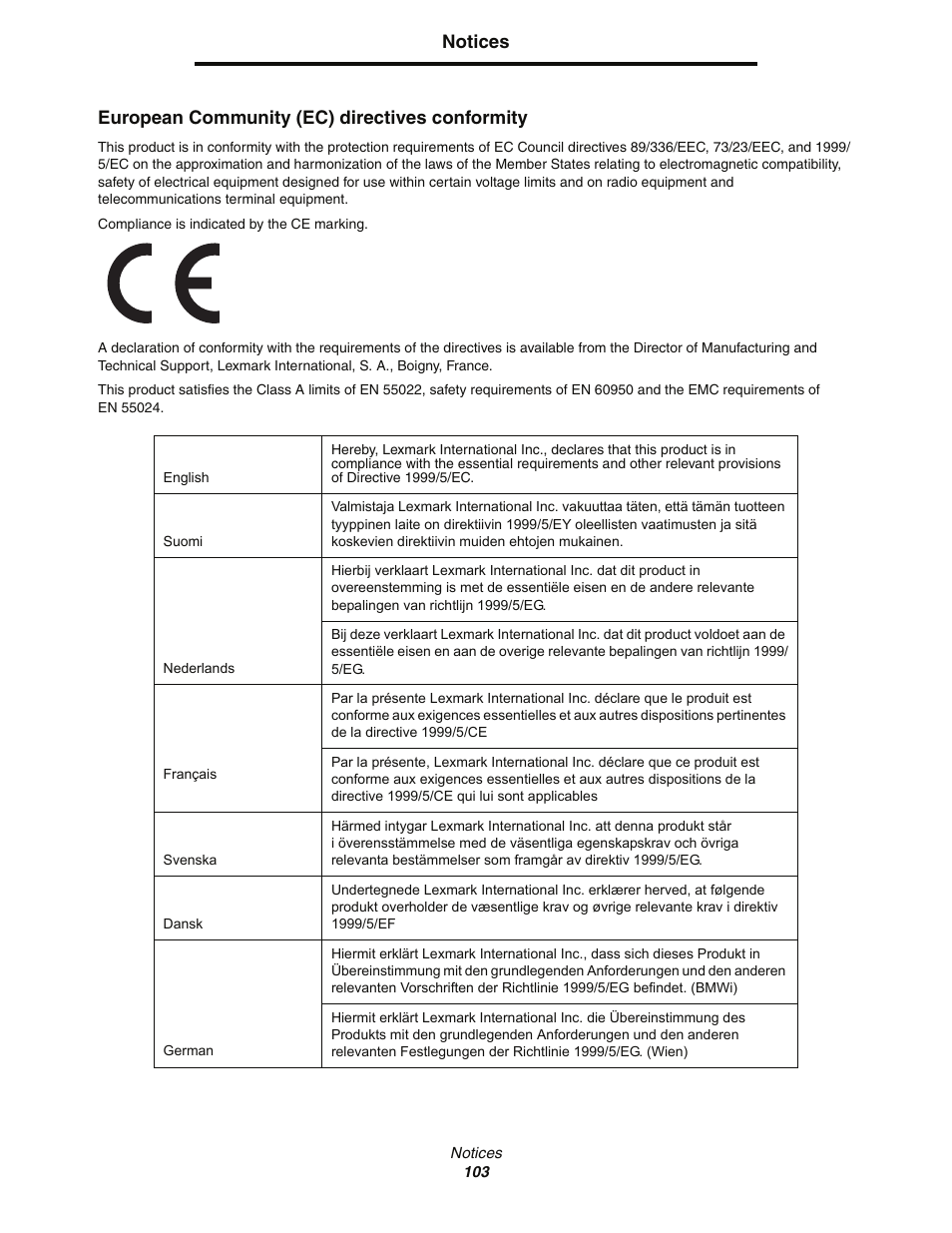 Lexmark C77x User Manual | Page 103 / 114