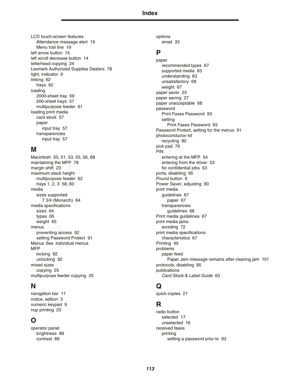 Lexmark C77x User Manual | Page 113 / 114