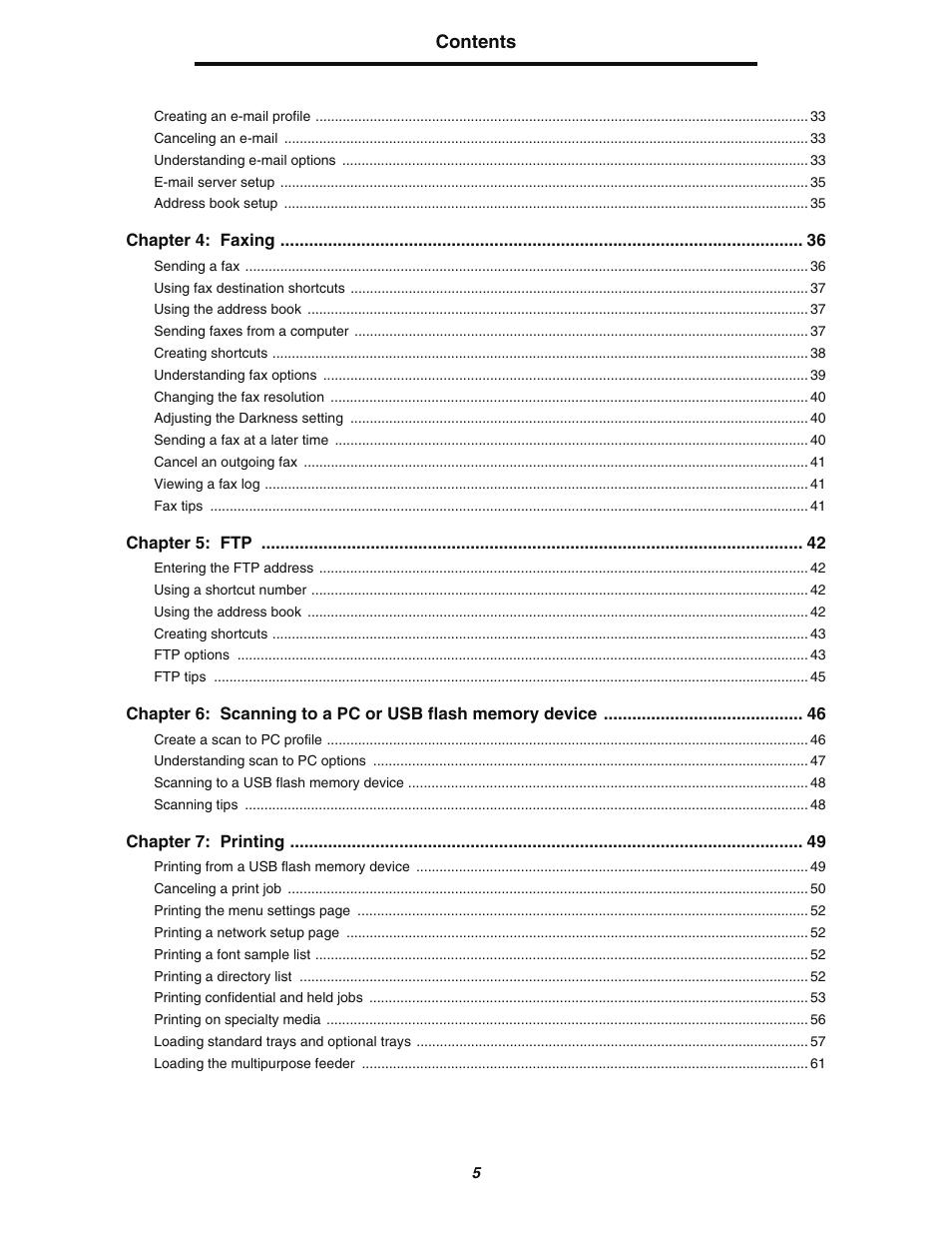 Lexmark C77x User Manual | Page 5 / 114